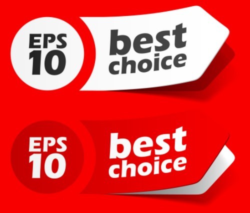 3D Red and White Sale Labels Vector 01