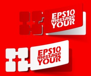 3D Red and White Sale Labels Vector 02