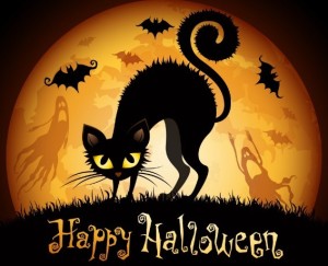 Cartoon Happy Halloween Card Background Vector