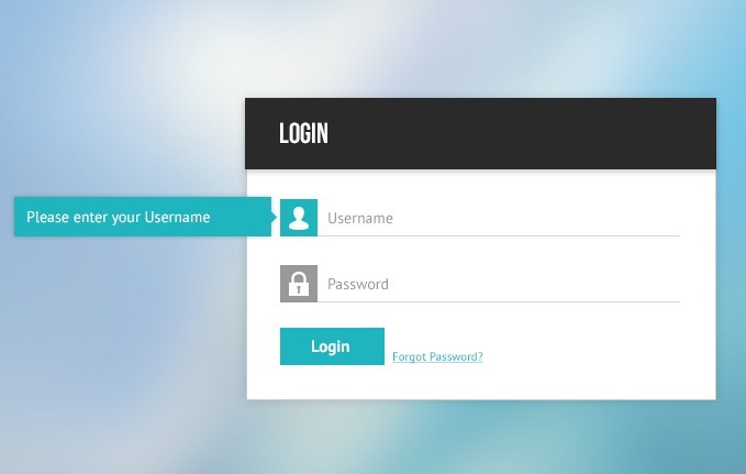 Flat Login Window UI PSD