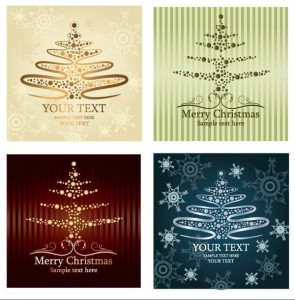 Set Of Beautiful Merry Christmas Card Design Templates Vector 01