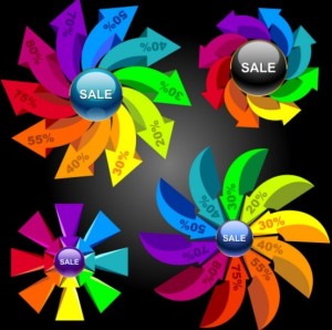 Set Of Colorful Abstract Sales Promotion Circle Icons Vector 03