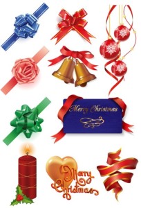 Set Of Vector Elegant Holiday Decorative Elements