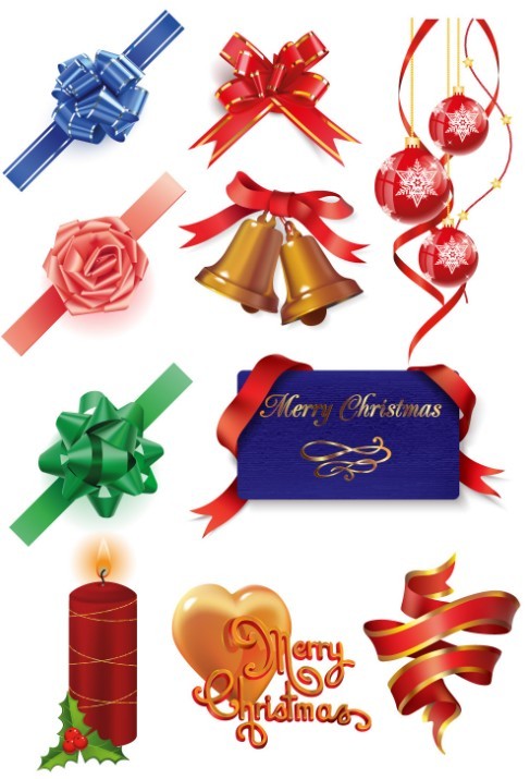 Set Of Vector Elegant Holiday Decorative Elements