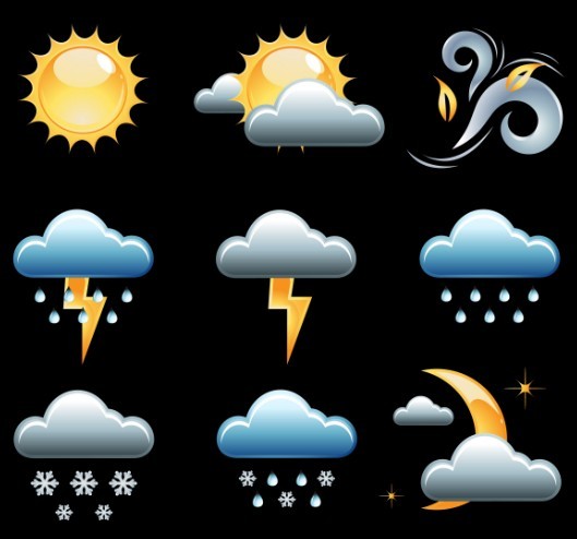 Set Of Vector Weather Icons 02