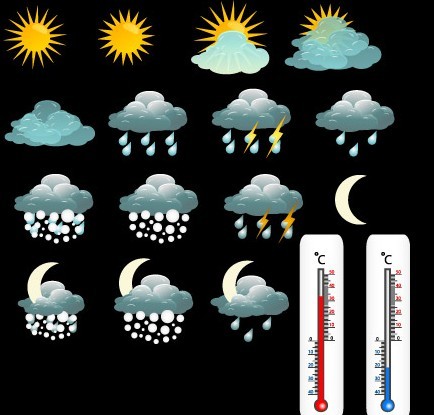 Set Of Vector Weather Icons 03