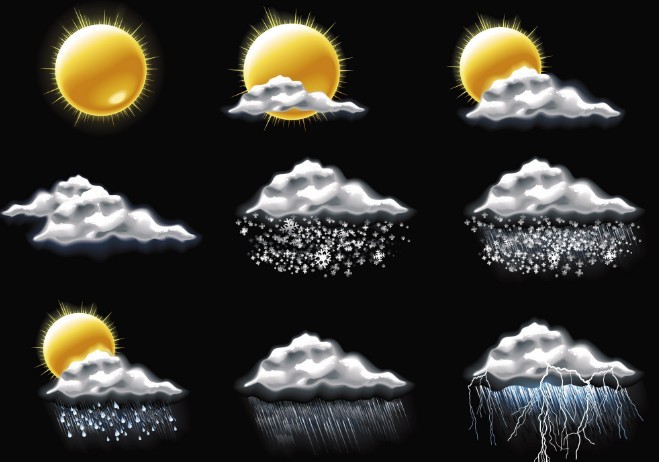 Set Of Vector Weather Icons 05
