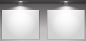 Blank Showcase with Spotlight Vector Mockup 02