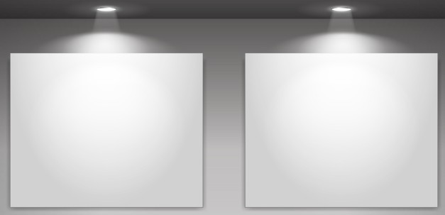 Blank Showcase with Spotlight Vector Mockup 02