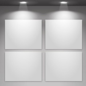 Blank Showcase with Spotlight Vector Mockup 03