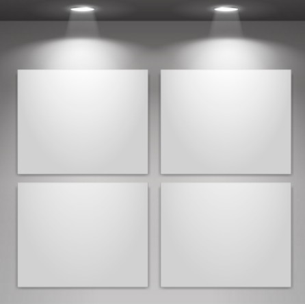 Blank Showcase with Spotlight Vector Mockup 03