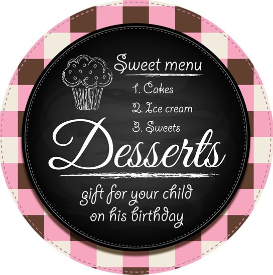 Circular Leather Restaurant Menu Label Vector 02