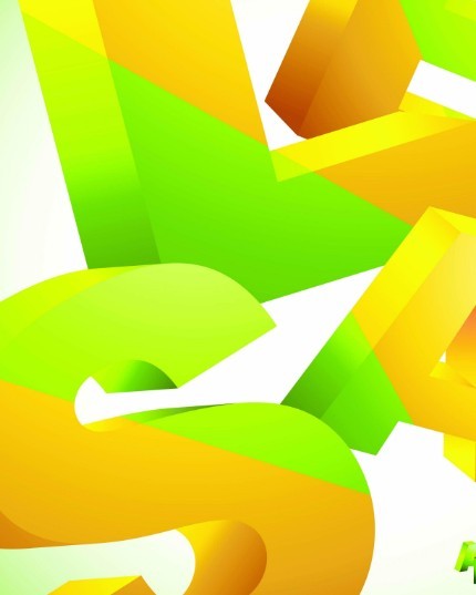 Vector 3D Colorful Letters Design Vector 02