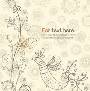 Vintage Hand Drawn Bird and Floral Illustration Vector 04