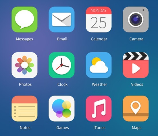iOS 7 Beta 2 App Icons PSD