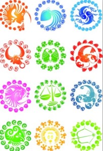 Colorful Zodiac Symbols Vector