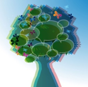 Creative Abstract Tree Speech Bubbles Vector 02