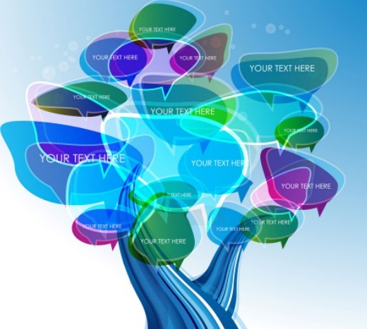 Creative Abstract Tree Speech Bubbles Vector 03