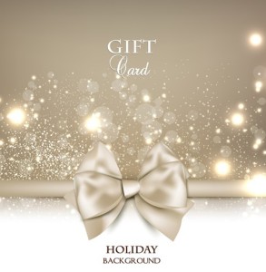 Noble Golden Cards with Ribbon Bow and Halos Ornaments Vector 02