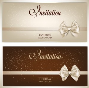 Noble Golden Cards with Ribbon Bow and Halos Ornaments Vector 03