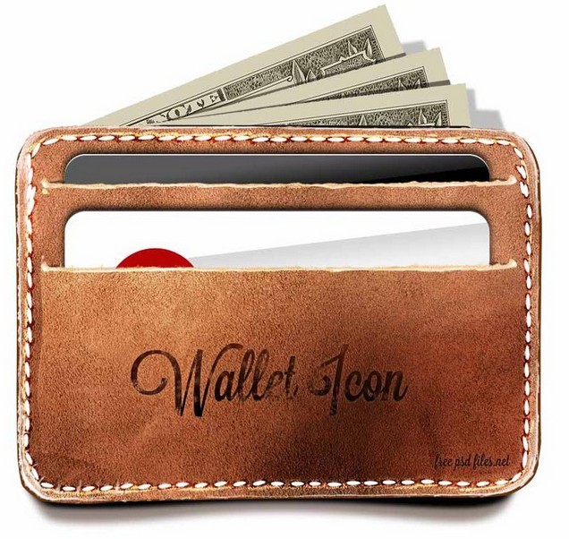 Vintage Wallet and Credit Cards PSD Mockup
