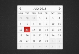 Clean Grey Calendar UI PSD