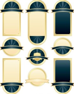 Set Of Blank Bottle Label Stickers Vector