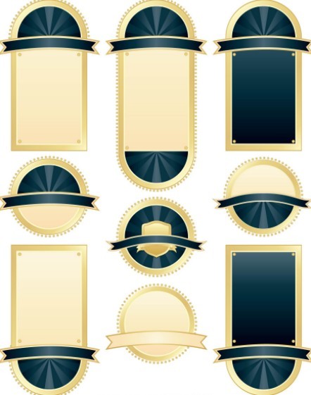 Set Of Blank Bottle Label Stickers Vector