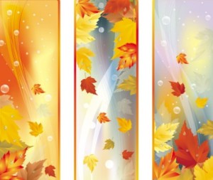 Set Of Vector Autumn Leaf Banners 02