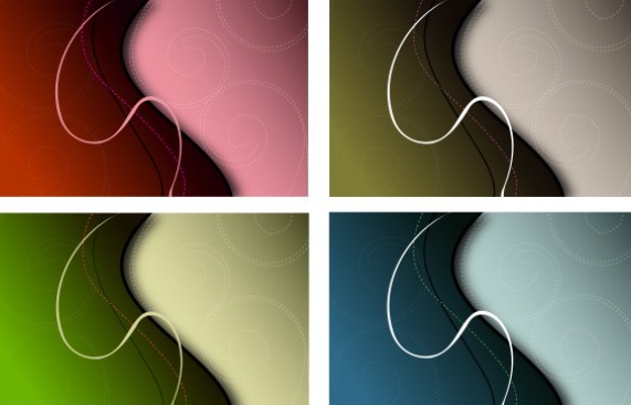 Set Of Vector Colored Abstract Curves Backgrounds
