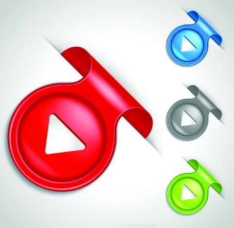 Set Of Vector Colored Corner Labels 01