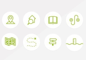 8 Green Random Icons PSD
