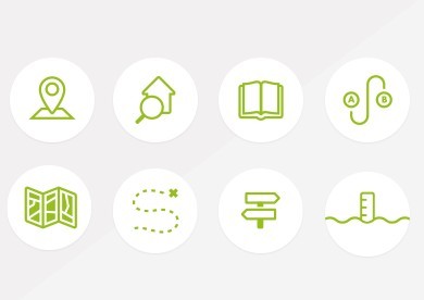 8 Green Random Icons PSD