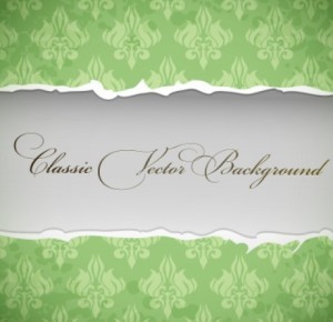 Classic Paper Torn Floral Background Vector 03