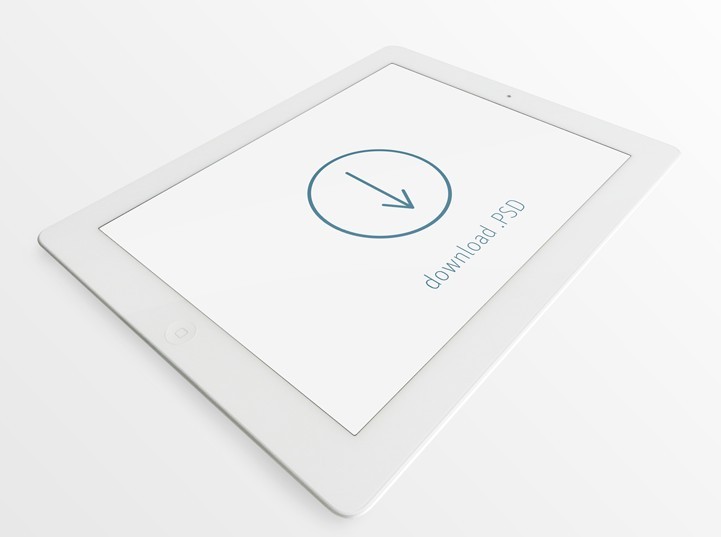 Clean White iPad Mockup PSD