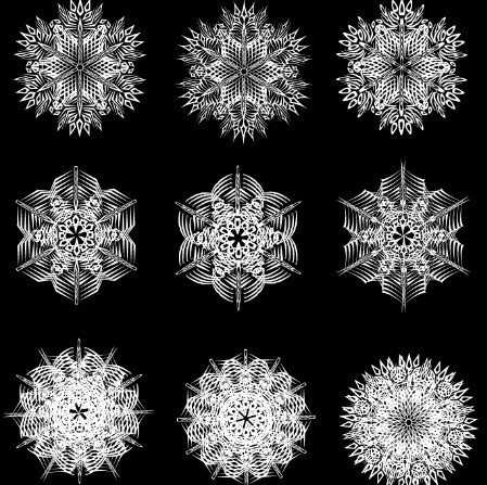 Creative Black and White Snowflake Design Vector 02