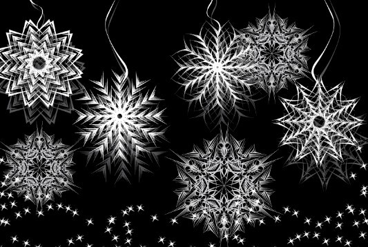 Creative Black and White Snowflake Design Vector 03