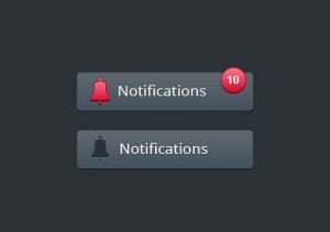 Dark Rounded Notification Buttons PSD