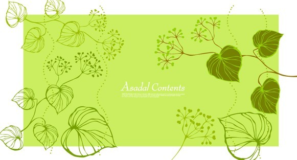 Fresh Green Spring Bird and Floral Vector 02