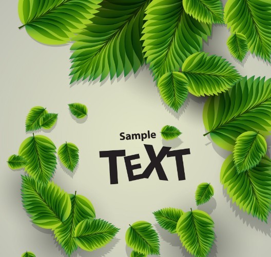 Green Leaves Background Illustration Vector 02