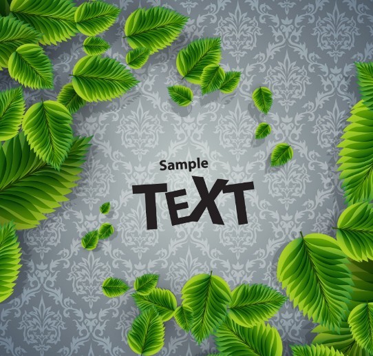 Green Leaves Background Illustration Vector 04