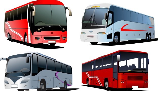 Set Of Vector Tour Bus Illustrations 04