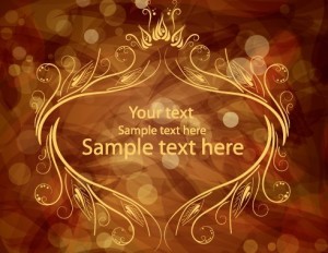 Vintage Floral Label with Halos Background Vector 02