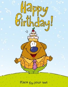 Cute Cartoon Animal Illustration For Happy Birthday Vector 01