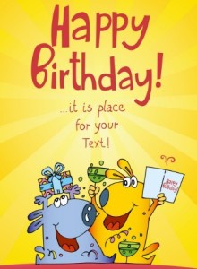 Cute Cartoon Animal Illustration For Happy Birthday Vector 02