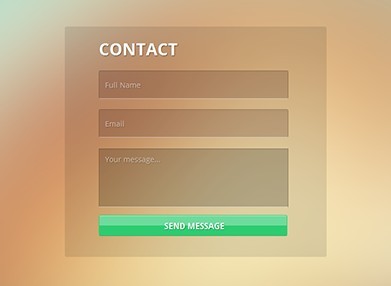 Minimal Transparent Contact Form UI PSD