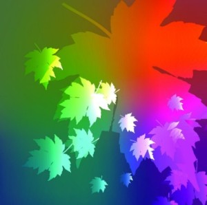 Neon Light Maple Leaves Background Vector 04