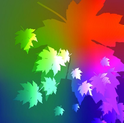 Neon Light Maple Leaves Background Vector 04