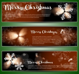 Set Of Vector Merry Christmas Cards with Bright Snowflake Backgrounds 03