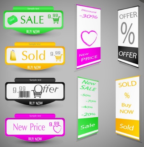 Set Of Vector Retail Store Stickers and Buttons 02